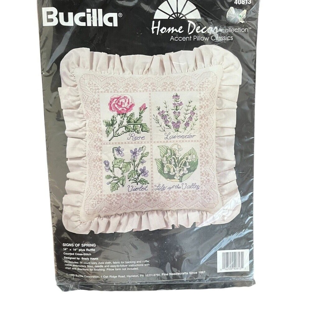 Bucilla Home Decor Accent Pillow Signs of Spring Cross Stitch Kit